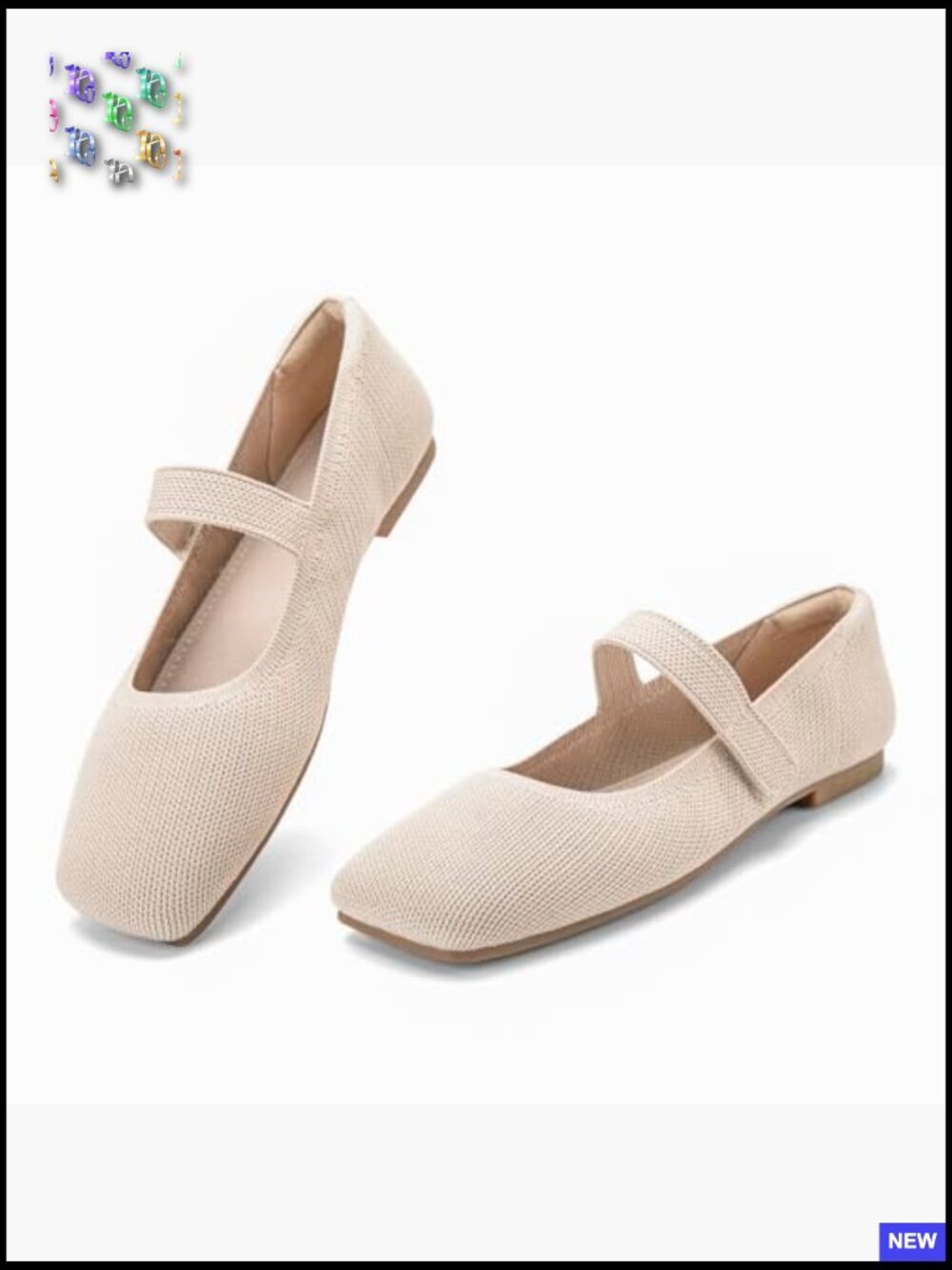 Breathable Knit Flats Slip On Ballet Shoes Wide Toe Box Comfort Office Casual - Picture 6 of 7